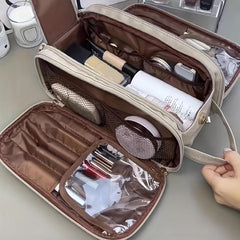 Large Capacity Portable Cosmetic Bag Makeup Pouch Lightweight Toiletry Wash Bag
