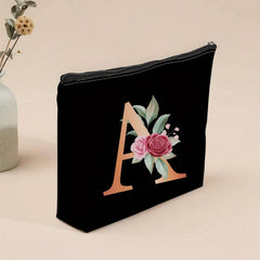Letter Print Cosmetic Bag Zipper Portable Carry On Bag Lightweight