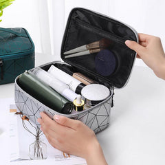 Geometric Pattern Makeup Zipper Bag Lightweight Cosmetic Toiletry Wash Bag
