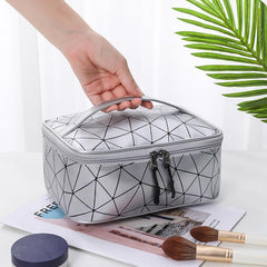 Geometric Pattern Makeup Zipper Bag Lightweight Cosmetic Toiletry Wash Bag