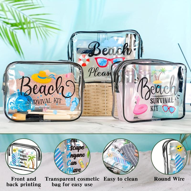 Clear Waterproof Square Cosmetic Bag Plastic Makeup Storage Organizer