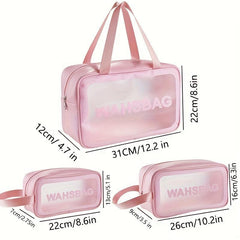 Letter Pattern Makeup Bag Transparent Toiletry Wash Bag