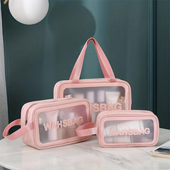 Letter Pattern Makeup Bag Transparent Toiletry Wash Bag