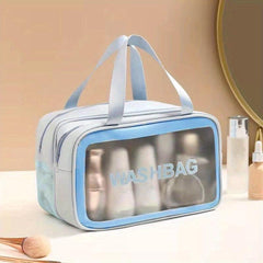 Letter Decor Makeup Bag Stylish Zipper Large Capacity Cosmetic Bag