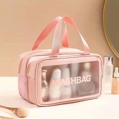 Letter Decor Makeup Bag Stylish Zipper Large Capacity Cosmetic Bag