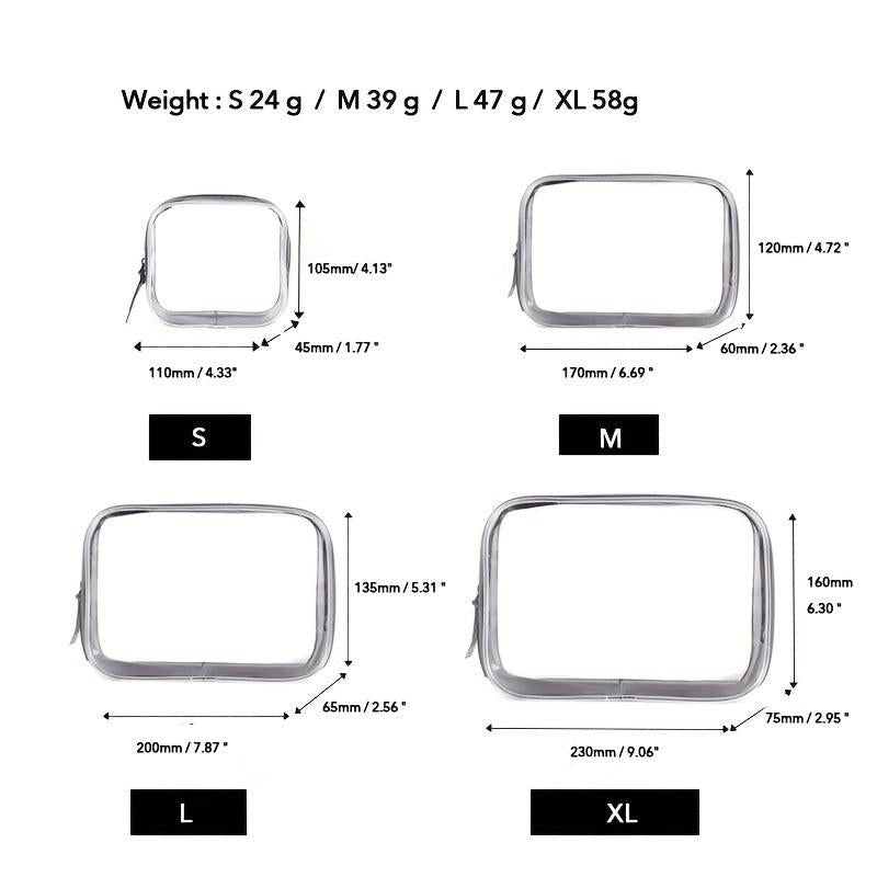 Transparent Zipper Cosmetic Bag Makeup Organizer Portable Waterproof Bag