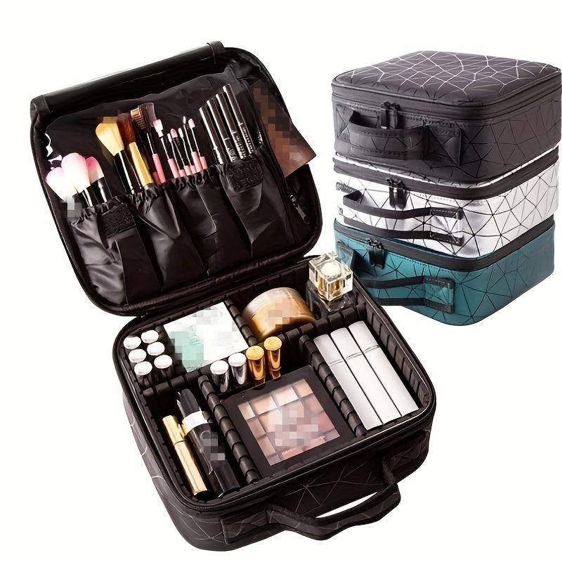 Geometric Pattern Cosmetic Bag Lightweight Travel Organizer
