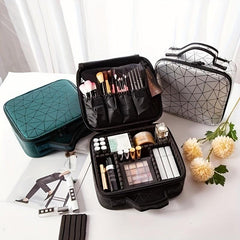 Geometric Pattern Cosmetic Bag Lightweight Travel Organizer