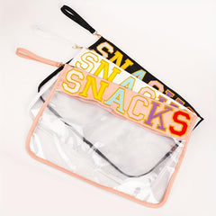 Chenille Letter Patch PVC Pouch Zipper Travel Cosmetic Bag
