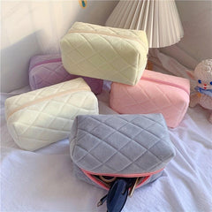 Soft Fluffy Square Cosmetic Bag Makeup Travel Storage Portable Bag
