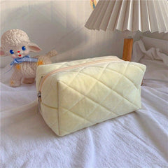 Soft Fluffy Square Cosmetic Bag Makeup Travel Storage Portable Bag