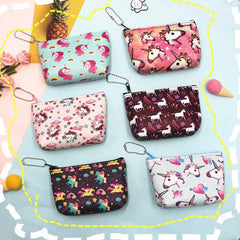 Cartoon Unicorn Pattern Storage Pouch Zipper Versatile Coin Purse