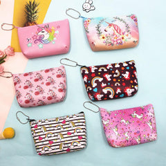 Cartoon Unicorn Pattern Storage Pouch Zipper Versatile Coin Purse
