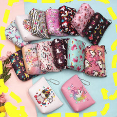 Cartoon Unicorn Pattern Storage Pouch Zipper Versatile Coin Purse