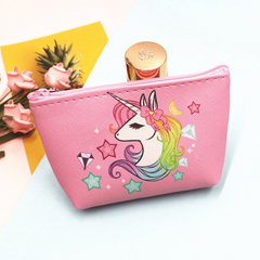 Cartoon Unicorn Pattern Storage Pouch Zipper Versatile Coin Purse