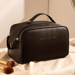 Waterproof Cosmetic Bag PU Leather Makeup Storage Organizer Lightweight Portable
