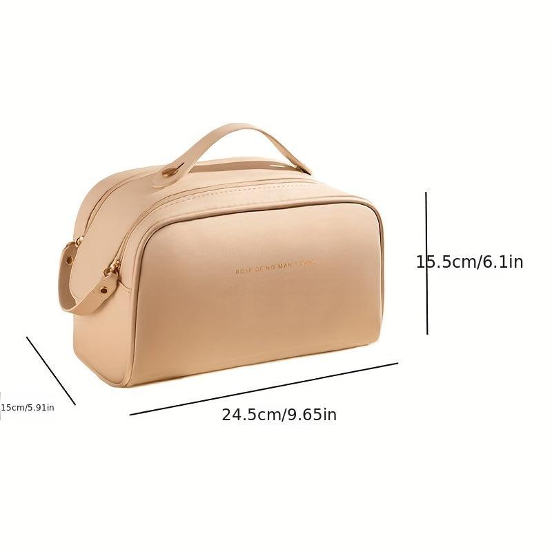 Waterproof Cosmetic Bag PU Leather Makeup Storage Organizer Lightweight Portable