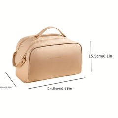 Waterproof Cosmetic Bag PU Leather Makeup Storage Organizer Lightweight Portable