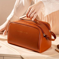 Waterproof Cosmetic Bag PU Leather Makeup Storage Organizer Lightweight Portable