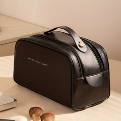 Waterproof Cosmetic Bag PU Leather Makeup Storage Organizer Lightweight Portable