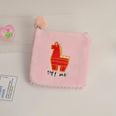 Plush Cartoon Sanitary Cotton Package Cosmetic Storage Bag
