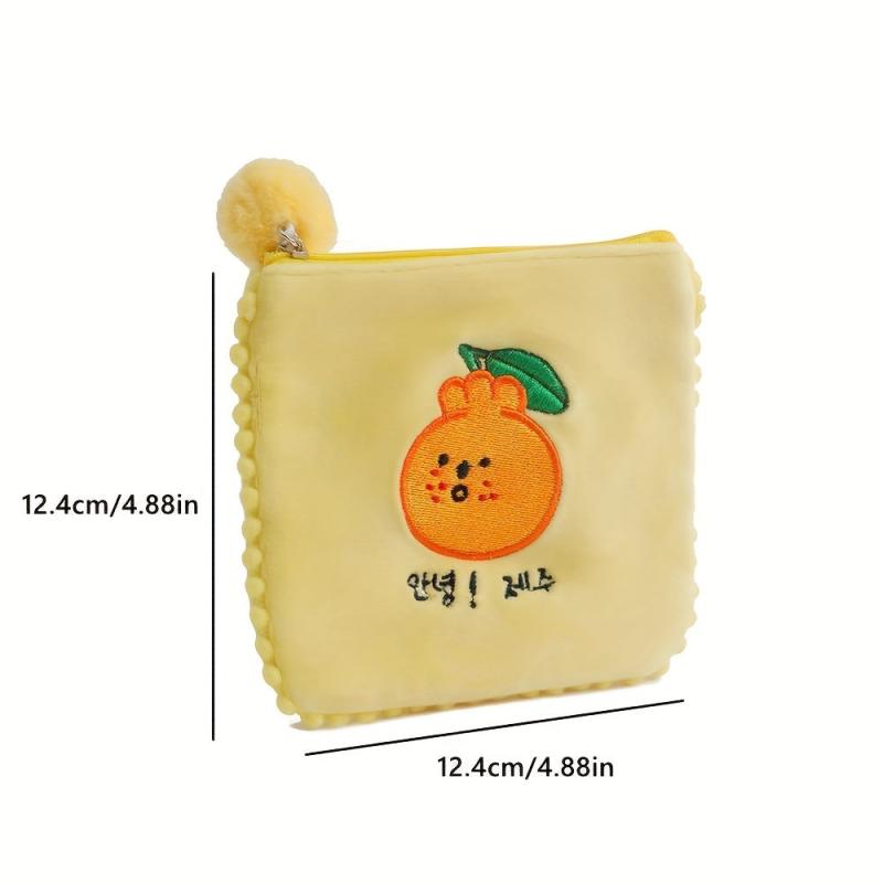 Plush Cartoon Sanitary Cotton Package Cosmetic Storage Bag