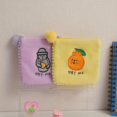 Plush Cartoon Sanitary Cotton Package Cosmetic Storage Bag
