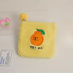 Plush Cartoon Sanitary Cotton Package Cosmetic Storage Bag