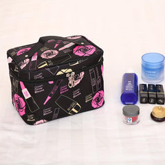 Large Capacity Cosmetic Bag Travel Outdoor Makeup Bag Rose Pattern