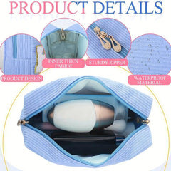 Chenille Letter Pattern Makeup Pouch Zipper Travel Storage Bag