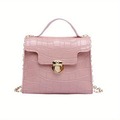 Stone Pattern Shoulder Bag Lightweight Portable Waterproof PU Leather Handbag