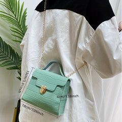Stone Pattern Shoulder Bag Lightweight Portable Waterproof PU Leather Handbag