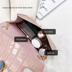Stone Pattern Shoulder Bag Lightweight Portable Waterproof PU Leather Handbag