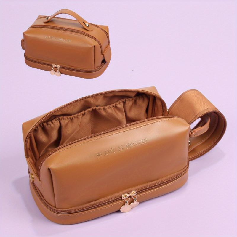 Waterproof Makeup Bag Solid Storage Bag Top Handle Cosmetic Bag