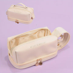 Waterproof Makeup Bag Solid Storage Bag Top Handle Cosmetic Bag