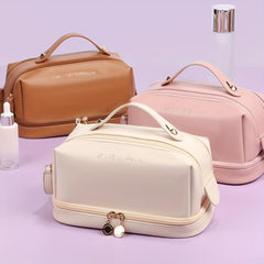 Waterproof Makeup Bag Solid Storage Bag Top Handle Cosmetic Bag