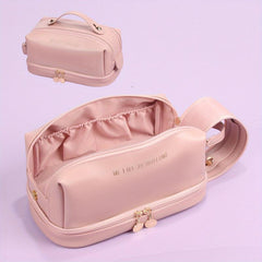 Waterproof Makeup Bag Solid Storage Bag Top Handle Cosmetic Bag