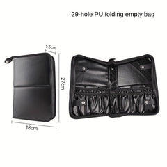 29 Holes Foldable Makeup Brush Organizer Travel Cosmetic Bag
