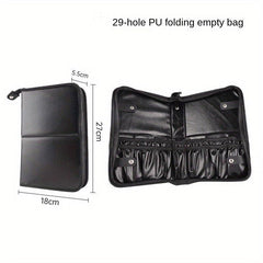 29 Holes Foldable Makeup Brush Organizer Travel Cosmetic Bag