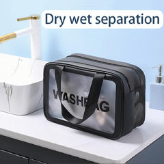 Double Zipper Cosmetic Bag Wet Dry Separation Sports Storage Travel Toiletry Bag