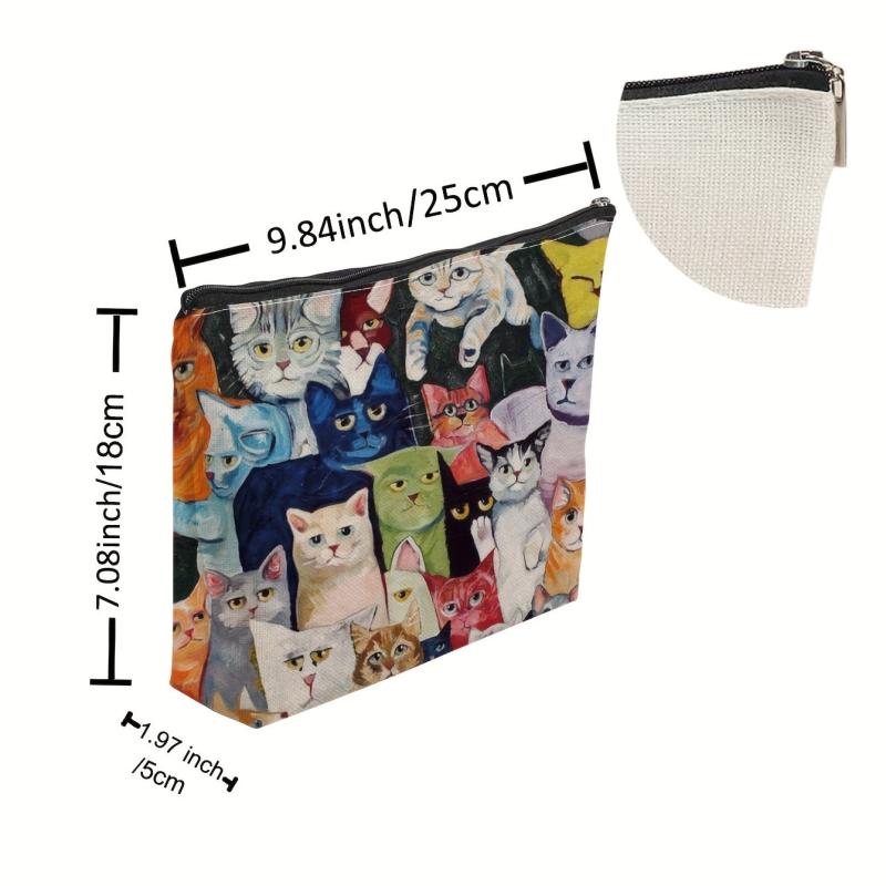 Cats Pattern Makeup Bag Small Capacity Cosmetic Bag
