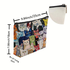 Cats Pattern Makeup Bag Small Capacity Cosmetic Bag