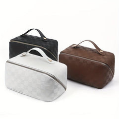 Checkerboard Travel Cosmetic Bag Portable Makeup Storage Bag
