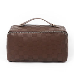 Checkerboard Travel Cosmetic Bag Portable Makeup Storage Bag