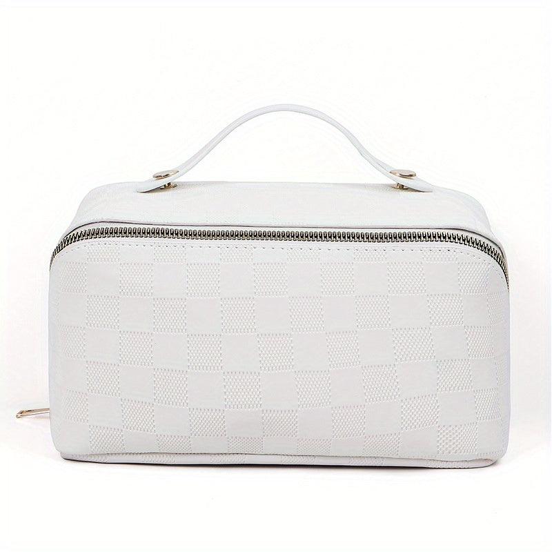 Checkerboard Travel Cosmetic Bag Portable Makeup Storage Bag