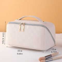 Checkerboard Pattern Makeup Bag Zipper Toiletry Wash Bag Travel Cosmetic Bag