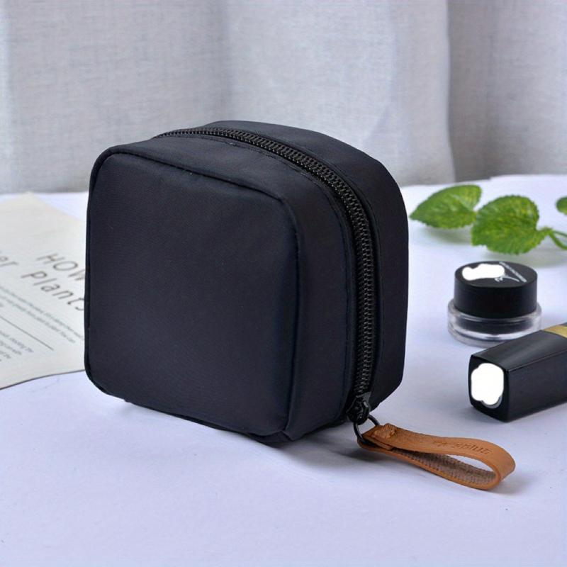 Mini Zipper Bag Solid Makeup Storage Lightweight Cosmetic Pouch