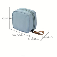 Mini Zipper Bag Solid Makeup Storage Lightweight Cosmetic Pouch