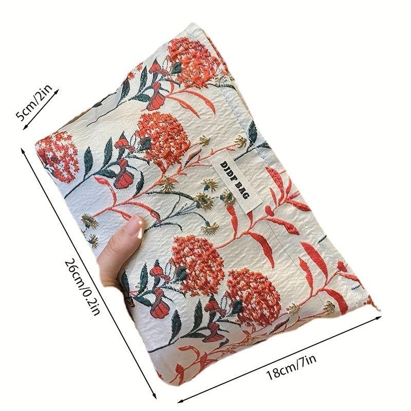 Floral Print Cosmetic Bag Zipper Makeup Pouch