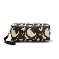 Stylish Pattern Zipper Cosmetic Bag Faux Leather Organizer